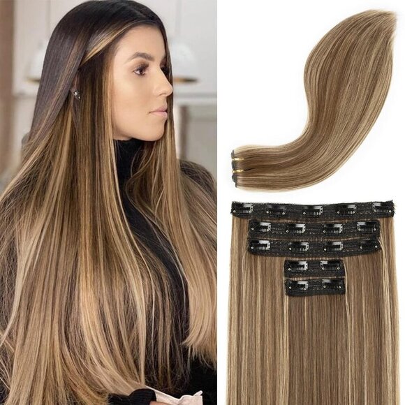 Other - Clip in Hair Extensions, Hair Extensions Thick Long Lace Weft Lightweight Synthe